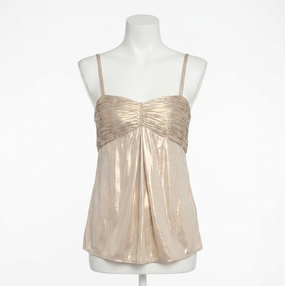 NEW ZADIG & VOLTAIRE cippie satin camisole in gold zadig & voltaire
